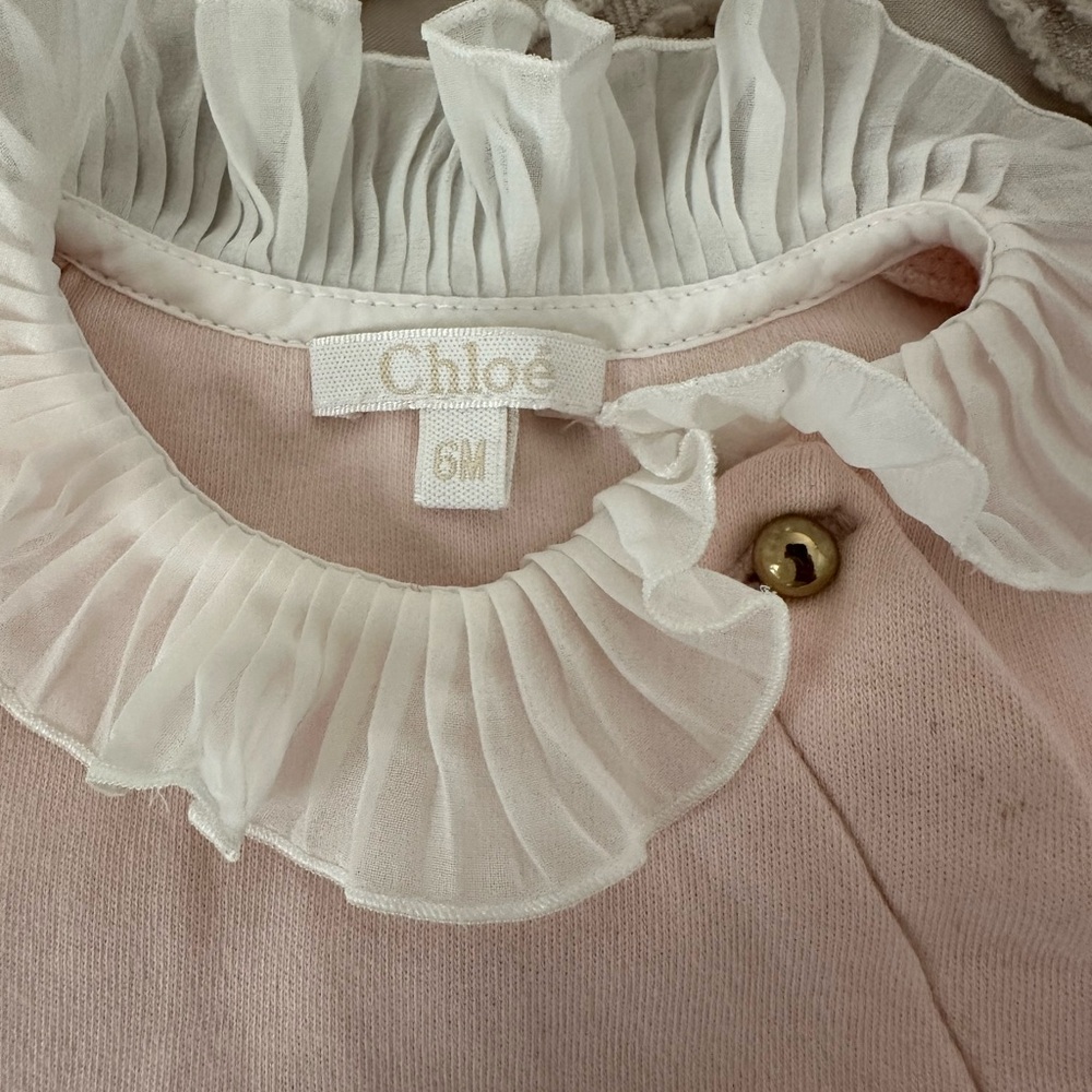 Pink Ruffled Chloe sleeper One Piece - Picture 2 of 5